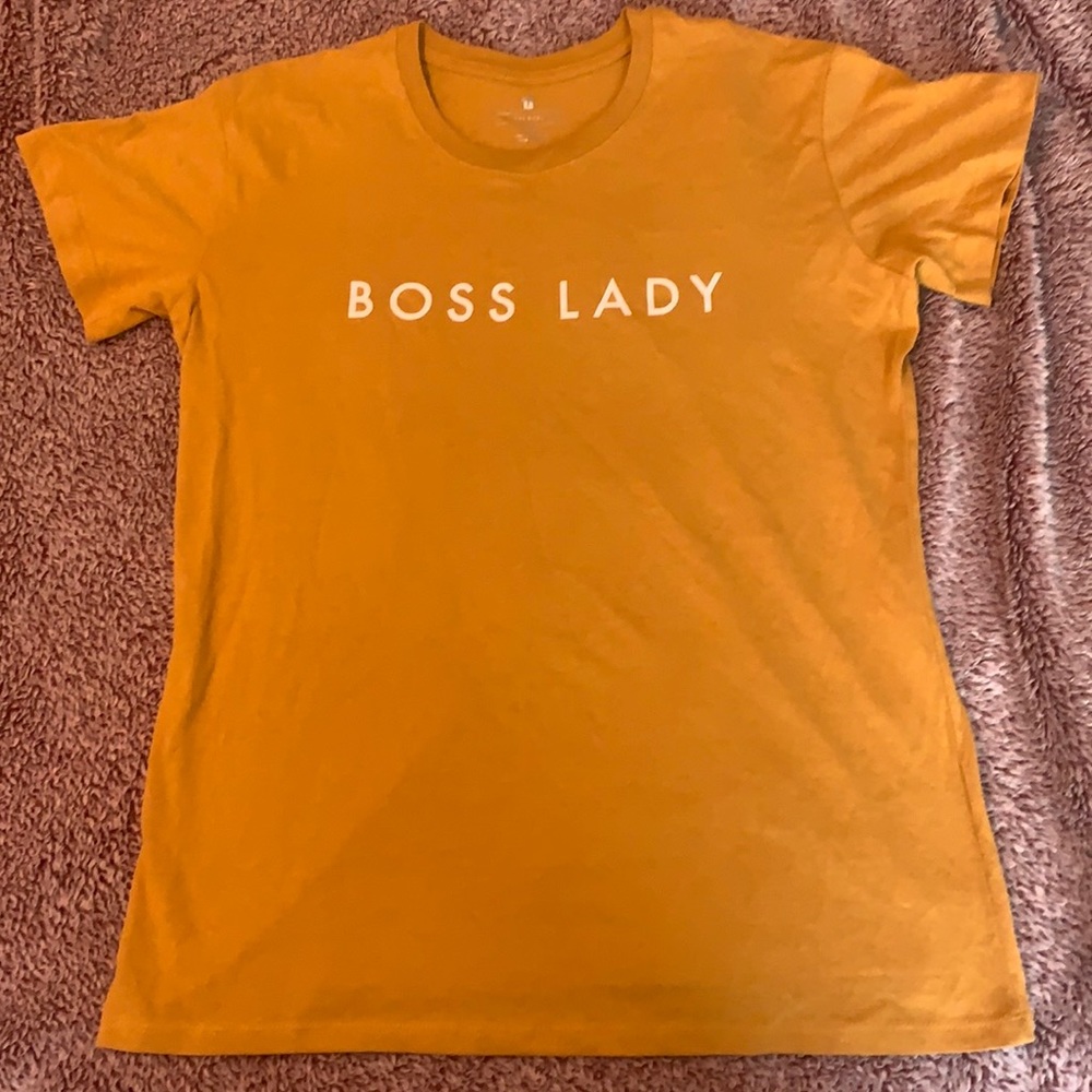 Boss Lady mustard graphic tee